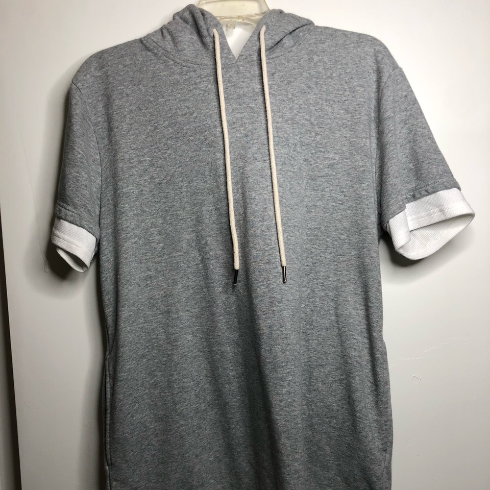 Gray Short Sleeve Hoodie